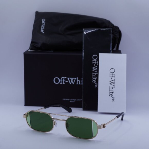 Off-White OERI14H LYNN 7650 Oval Sunglasses – Gold/Green main image 7